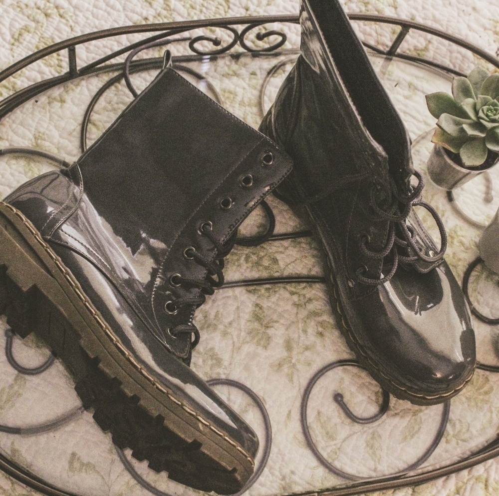 Grey Combat Boots
